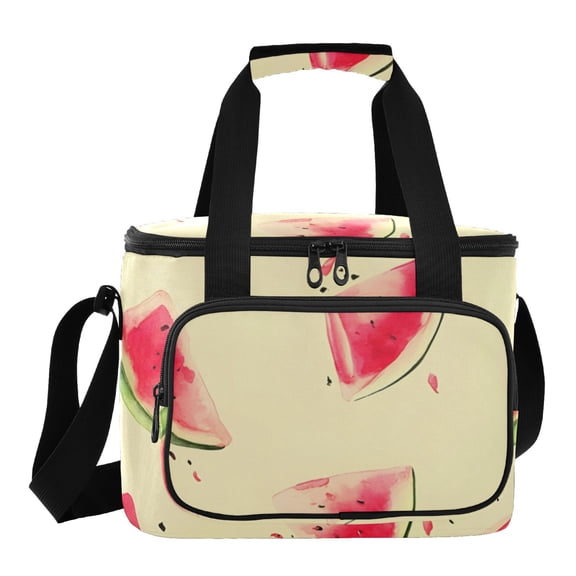 DIXRUYEE Cute Watermelon Pattern Cooler BagWaterproof 600D Oxford Cloth Leakproof Lunch Bag with Multiple Pockets for Picnics, Potlucks, Barbecues, Outdoor Activities