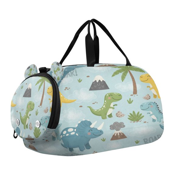 DIXRUYEE Dino Scale Duffel Bag With Ventilated Shoe Pocket & Adjustable Strap for Gym, Dance & Travel