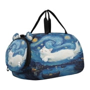 DIXRUYEE Dreaming Among The Stars Scale Duffel Bag With Ventilated Shoe Pocket & Adjustable Strap for Gym, Dance & Travel