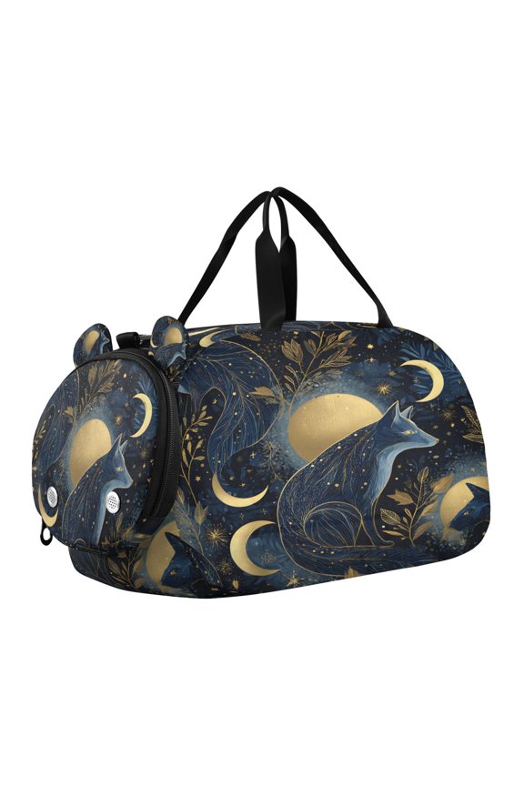 Dreamy Fox Pattern Scale Duffel Bag With Ventilated Shoe Pocket & Adjustable Strap for Gym, Dance & Travel