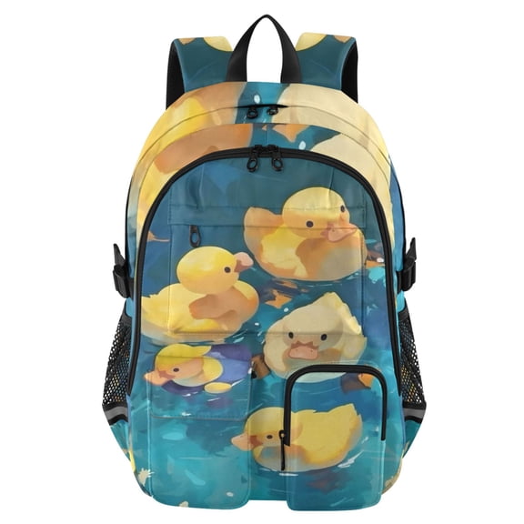 DIXRUYEE Duckling Dip Backpack for School 14Laptop Compatible with Reflective Safety Strips