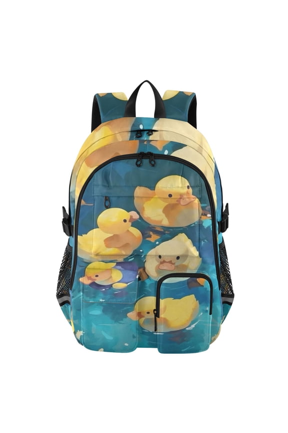 Duckling Dip Backpack for School 14Laptop Compatible with Reflective Safety Strips