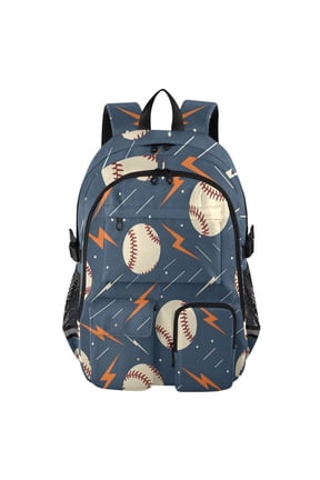Dynamic Baseballs with Lightning Bolts Pattern Backpack for School 14Laptop Compatible with Reflective Safety Strips