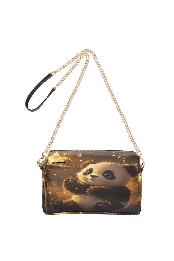 Fashion Triple Zip Small Crossbody Bag Creatively Adorable Star Chaser Pattern