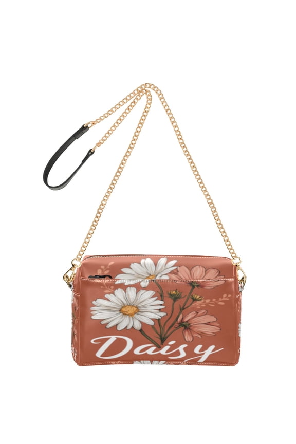Fashion Triple Zip Small Crossbody Bag Creatively Blossom Grace Pattern