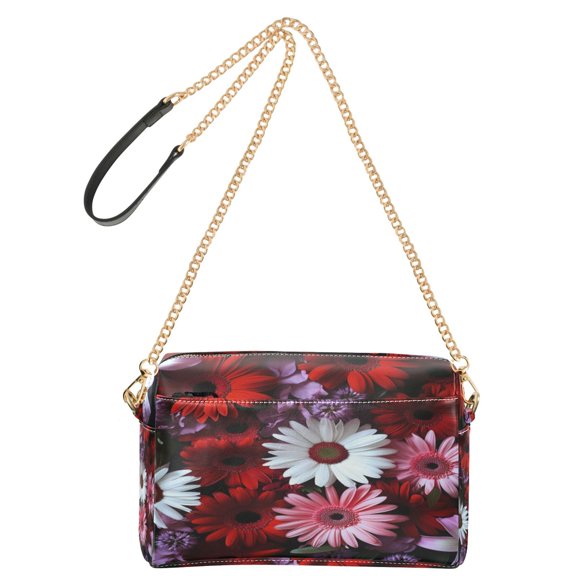 DIXRUYEE Fashion Triple Zip Small Crossbody Bag Creatively Blossoms Of Love Pattern