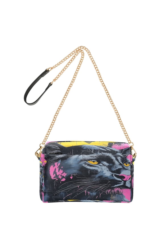 Fashion Triple Zip Small Crossbody Bag Creatively Bold Reflection Pattern