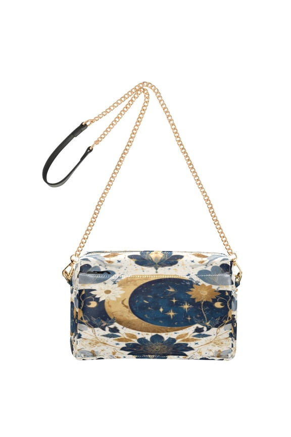 Fashion Triple Zip Small Crossbody Bag Creatively Celestial Petal Spell Pattern