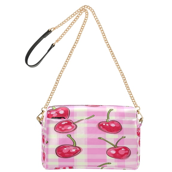 DIXRUYEE Fashion Triple Zip Small Crossbody Bag Creatively Cherry Bliss Pattern