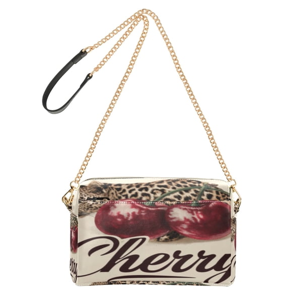 DIXRUYEE Fashion Triple Zip Small Crossbody Bag Creatively Cherry Charm Pattern