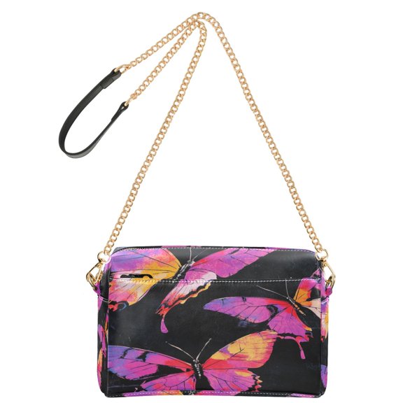 DIXRUYEE Fashion Triple Zip Small Crossbody Bag Creatively Colorful Flight Pattern