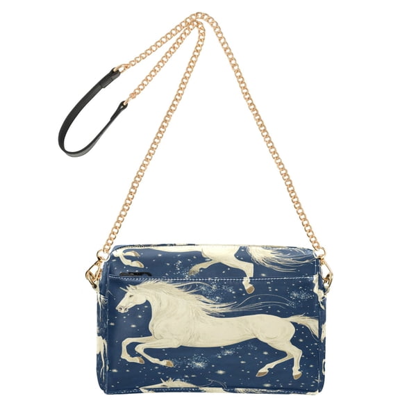 DIXRUYEE Fashion Triple Zip Small Crossbody Bag Creatively Dreamy Unicorns Pattern