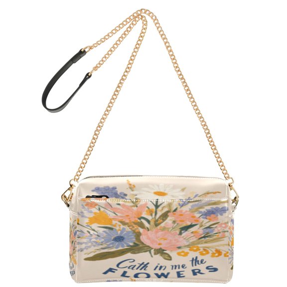 DIXRUYEE Fashion Triple Zip Small Crossbody Bag Creatively Flower Cuddles Pattern