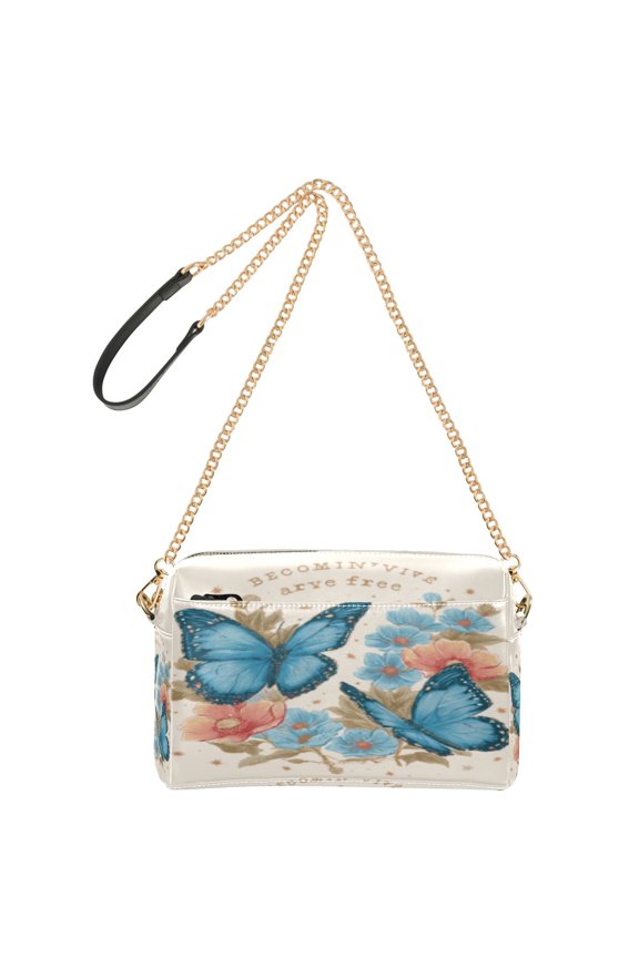 Fashion Triple Zip Small Crossbody Bag Creatively Flutter Joy Pattern