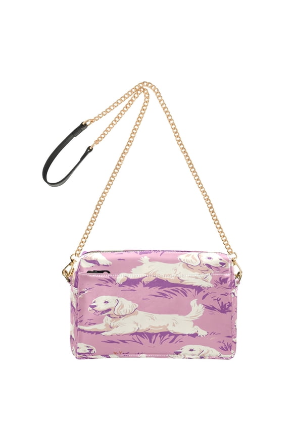 Fashion Triple Zip Small Crossbody Bag Creatively Joyful Tails Pattern