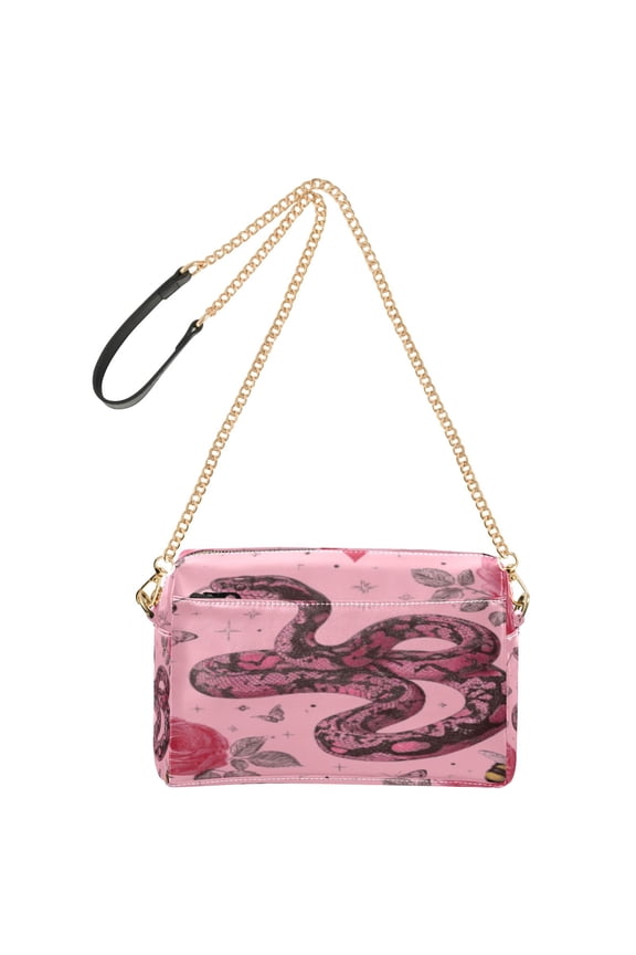 Fashion Triple Zip Small Crossbody Bag Creatively Pink Eden Tangles Pattern