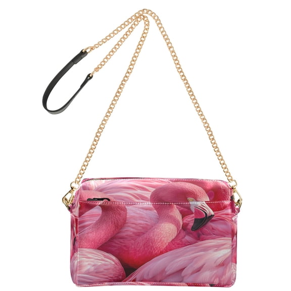 DIXRUYEE Fashion Triple Zip Small Crossbody Bag Creatively Pink Paradise Pattern
