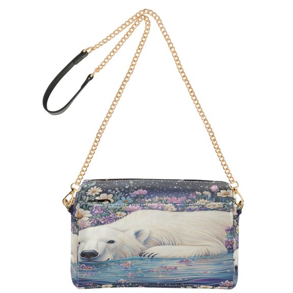 DIXRUYEE Fashion Triple Zip Small Crossbody Bag Creatively Polar Serenity Pattern