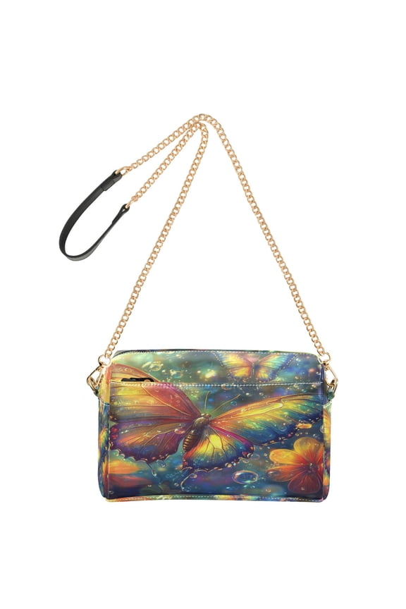 Fashion Triple Zip Small Crossbody Bag Creatively Radiant Reflections Pattern