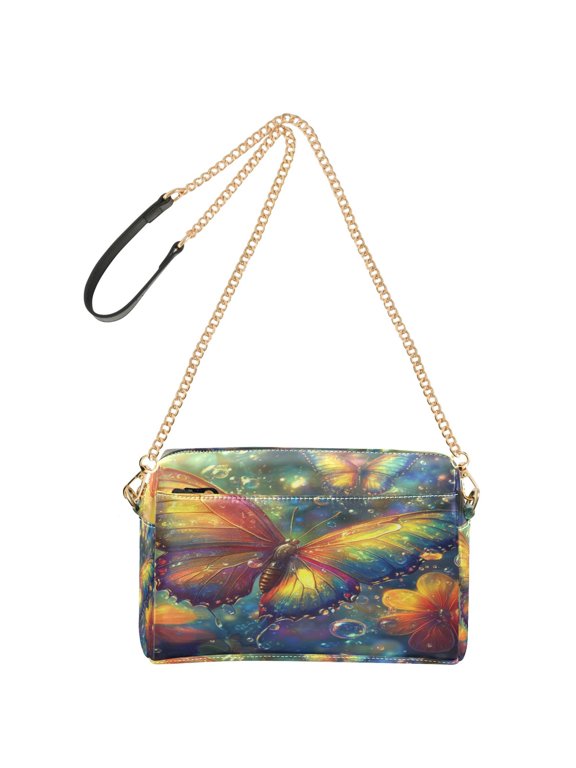 Fashion Triple Zip Small Crossbody Bag Creatively Radiant Reflections Pattern