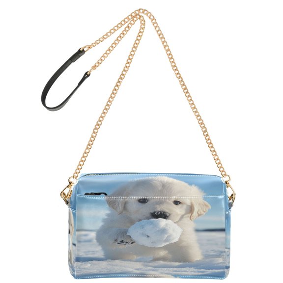 DIXRUYEE Fashion Triple Zip Small Crossbody Bag Creatively Snowball Chaser Pattern