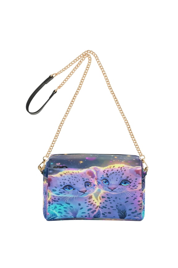 Fashion Triple Zip Small Crossbody Bag Creatively Sparkling Cuddle Buddies Pattern