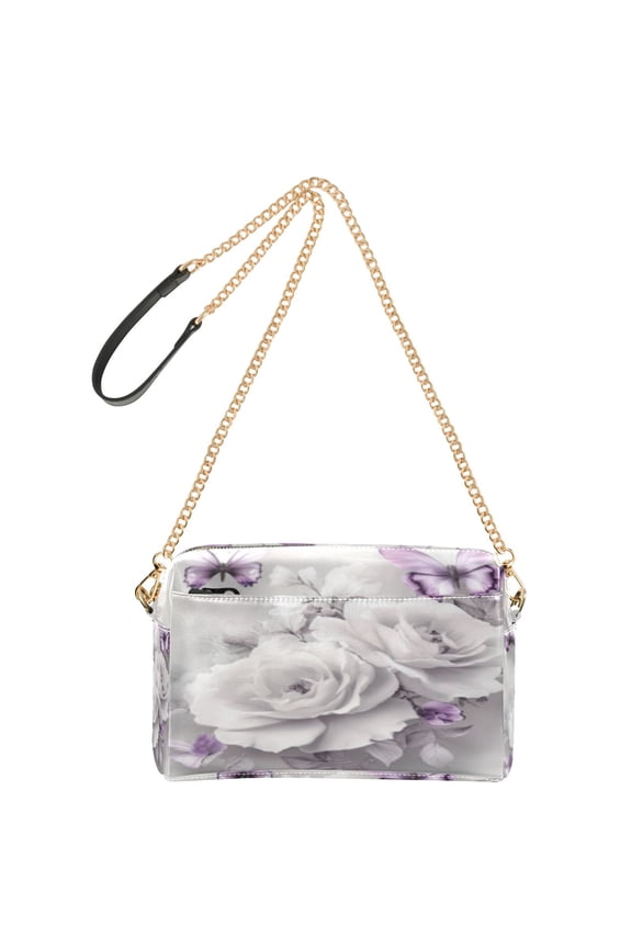 Fashion Triple Zip Small Crossbody Bag Creatively Spring Twilight Pattern