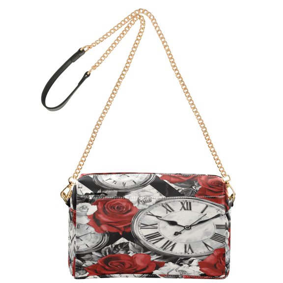 DIXRUYEE Fashion Triple Zip Small Crossbody Bag Creatively Vibrant Memories Pattern