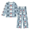 thumbnail image 1 of DIXRUYEE Fleece Pajama Set Loose Style Elastic Waist Pockets Frosty Snowman Cute Pattern, 1 of 7