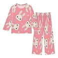thumbnail image 1 of DIXRUYEE Fleece Pajama Set Loose Style Elastic Waist Pockets Kawaii Bunny Pink Paradise Cute Pattern, 1 of 7