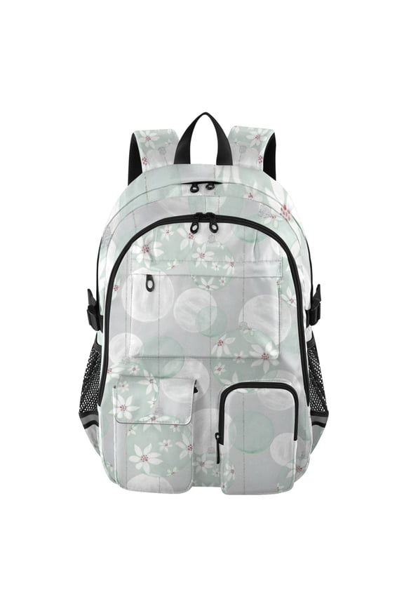 Flower Bubble Backpack for School 14Laptop Compatible with Reflective Safety Strips