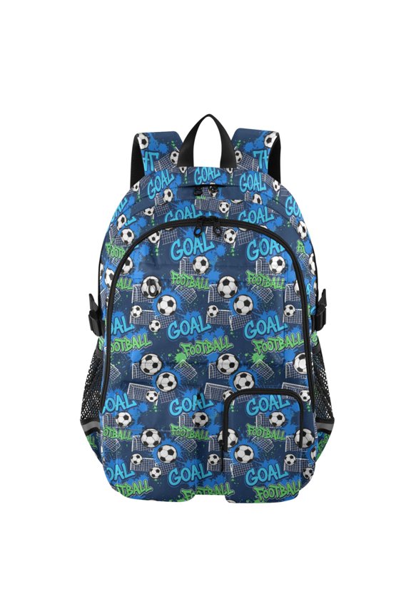 Football Field Pattern Pattern Backpack for School 14”Laptop Compatible with Reflective Safety Strips