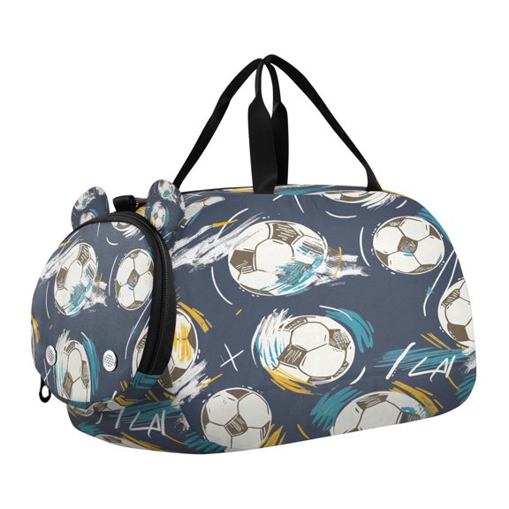 DIXRUYEE Football Painting Pattern Scale Duffel Bag With Ventilated Shoe Pocket & Adjustable Strap for Gym, Dance & Travel