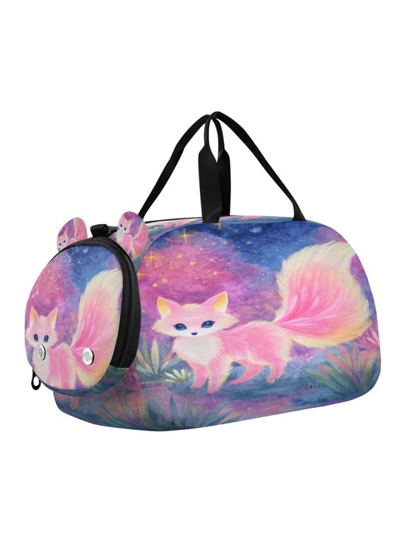 Fox Cute Scale Duffel Bag With Ventilated Shoe Pocket & Adjustable Strap for Gym, Dance & Travel