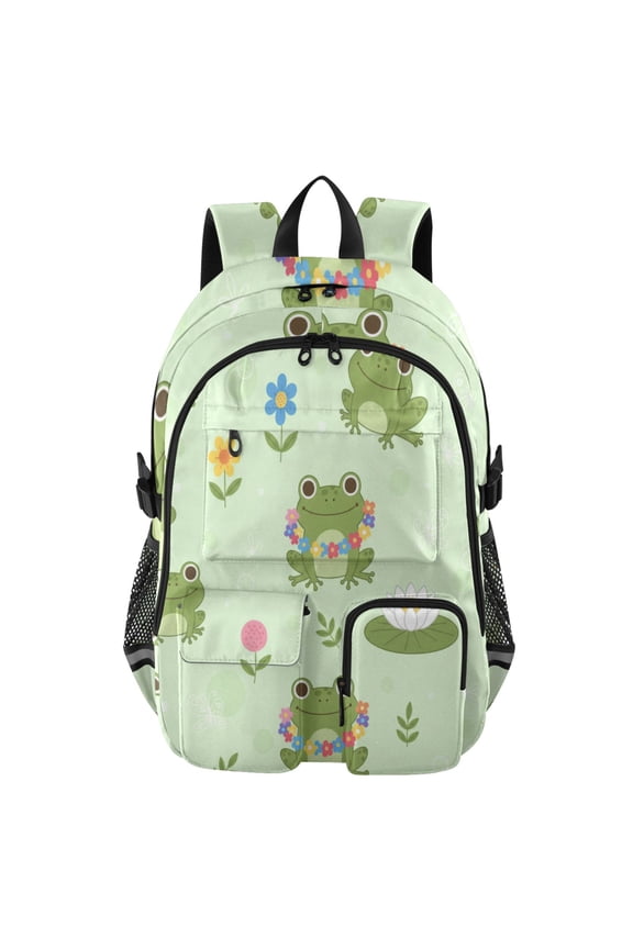 Frogs Backpack for School 14Laptop Compatible with Reflective Safety Strips