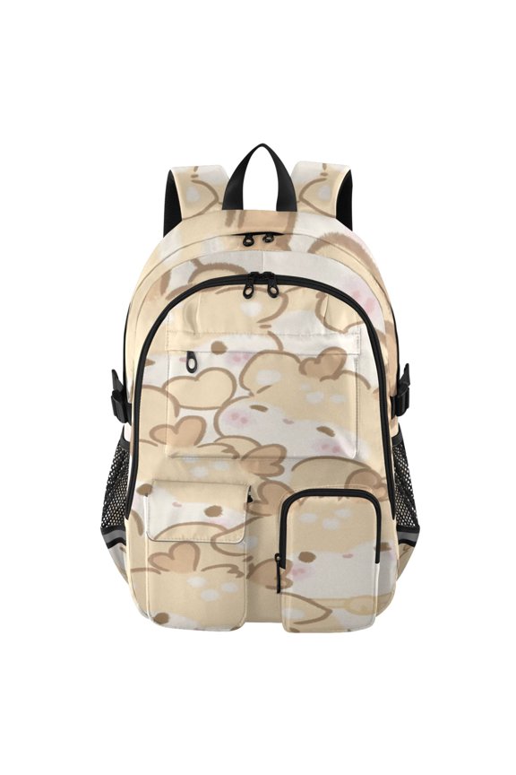 Golden Fawn Frolic Backpack for School 14Laptop Compatible with Reflective Safety Strips