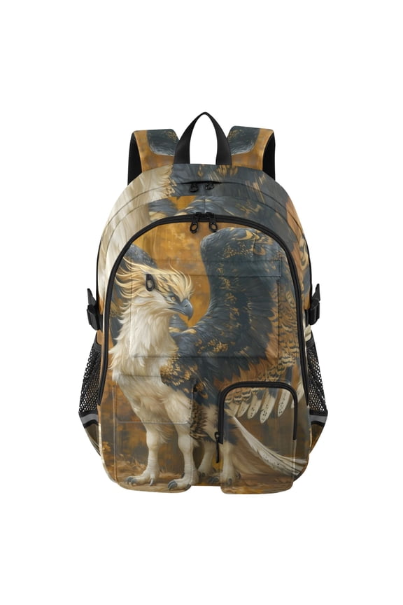 Golden Griffin Portrait Backpack for School 14Laptop Compatible with Reflective Safety Strips