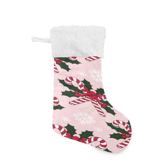 DIXRUYEE Hanging Christmas Decor Stocking Pink Holly