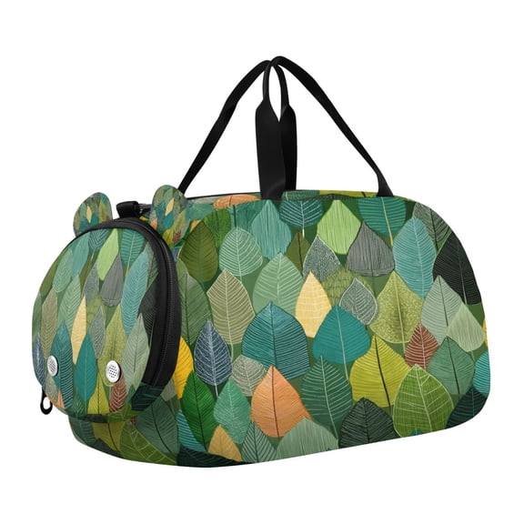 DIXRUYEE Hi_0leaf Pattern Scale Duffel Bag With Ventilated Shoe Pocket & Adjustable Strap for Gym, Dance & Travel