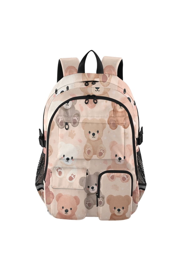 Honey Bear Huddle Backpack for School 14Laptop Compatible with Reflective Safety Strips