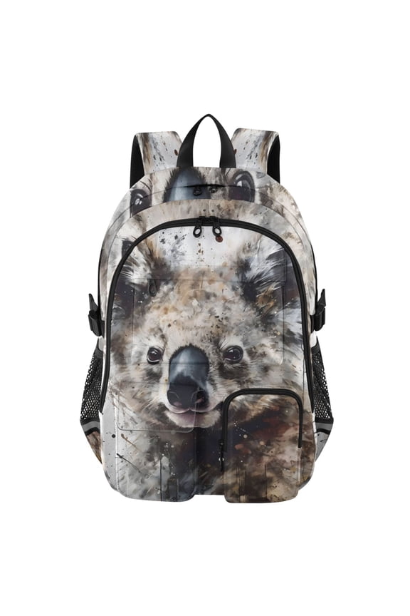 Impasto Rustic Koala Backpack for School 14Laptop Compatible with Reflective Safety Strips