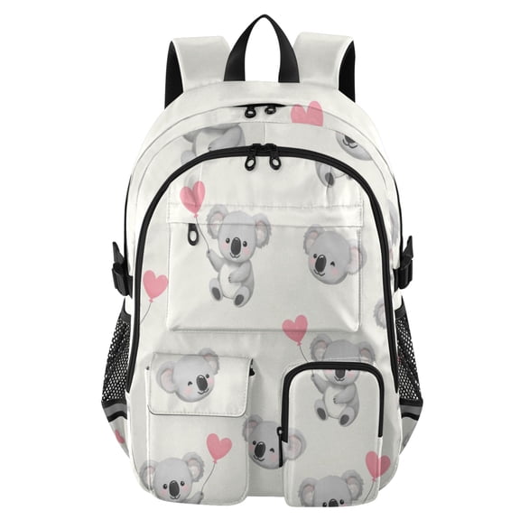 DIXRUYEE Koala Love Backpack for School 14Laptop Compatible with Reflective Safety Strips