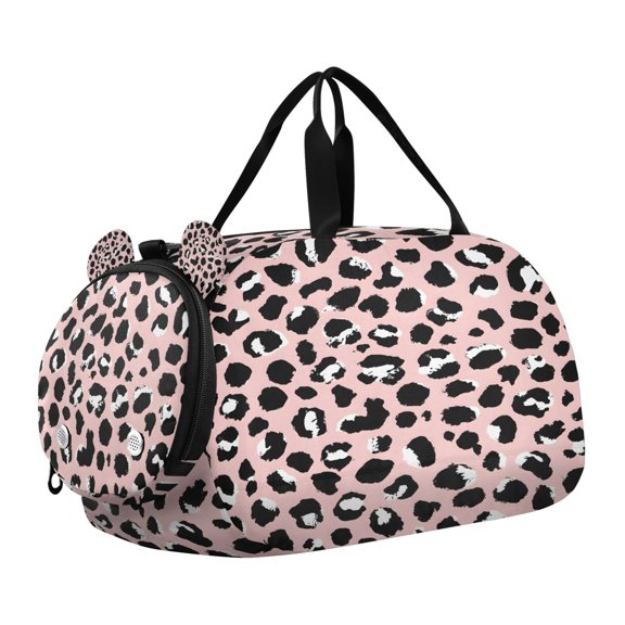 DIXRUYEE Leopard Print Pattern Scale Duffel Bag With Ventilated Shoe Pocket & Adjustable Strap for Gym, Dance & Travel