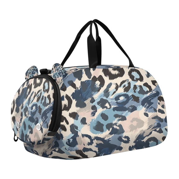 DIXRUYEE Light Dark Blue Camouflage Pattern Scale Duffel Bag With Ventilated Shoe Pocket & Adjustable Strap for Gym, Dance & Travel