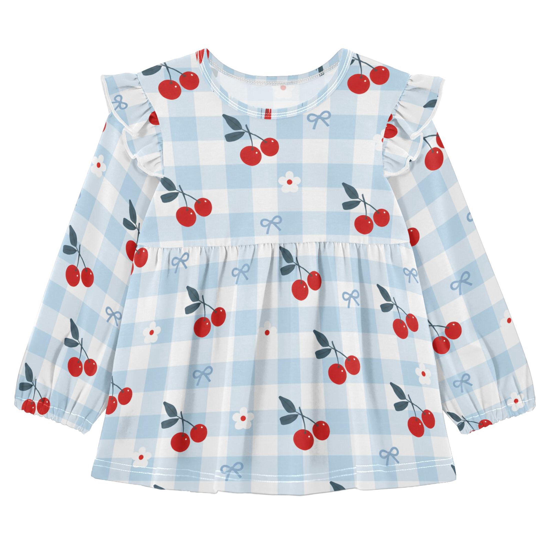 DIXRUYEE Long Sleeve Ruffle Tunic Dress 95% Cotton Soft A-Line Swing ...