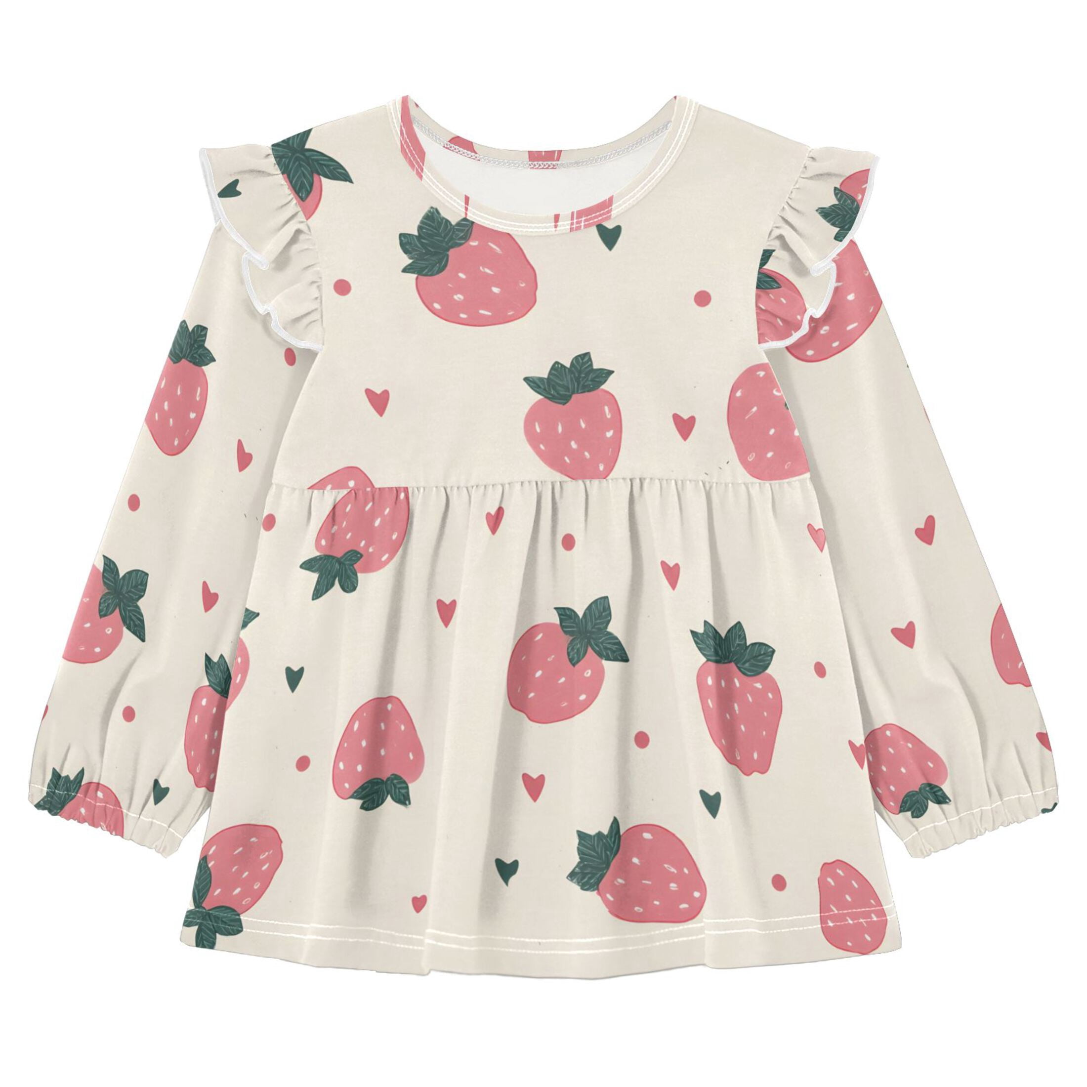 Pink Ruffle Party Dress DIXRUYEE Long Sleeve Ruffle Tunic Dress 95% Cotton Soft A-Line Swing ...