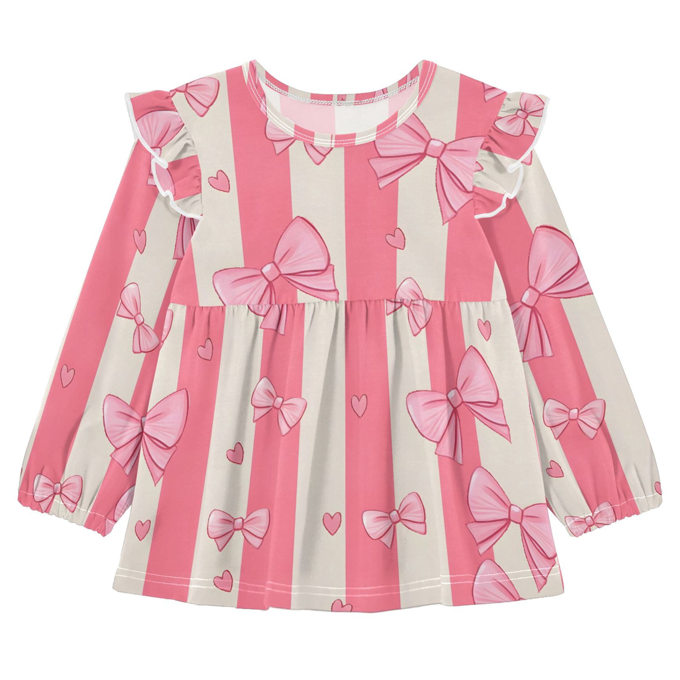 DIXRUYEE Long Sleeve Ruffle Tunic Dress 95% Cotton Soft A-Line Swing ...