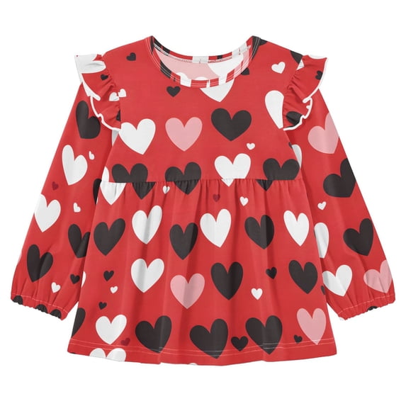 DIXRUYEE Long Sleeve Ruffle Tunic Dress 95% Cotton Soft A-Line Swing ...
