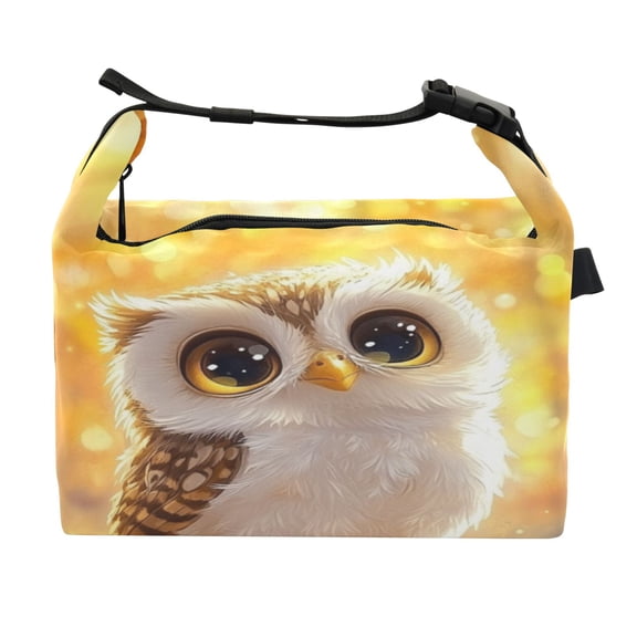 DIXRUYEE Lunch Bag Double Deck Lunch Cooler Box Fashion Autumns Wise Little Owl Pattern