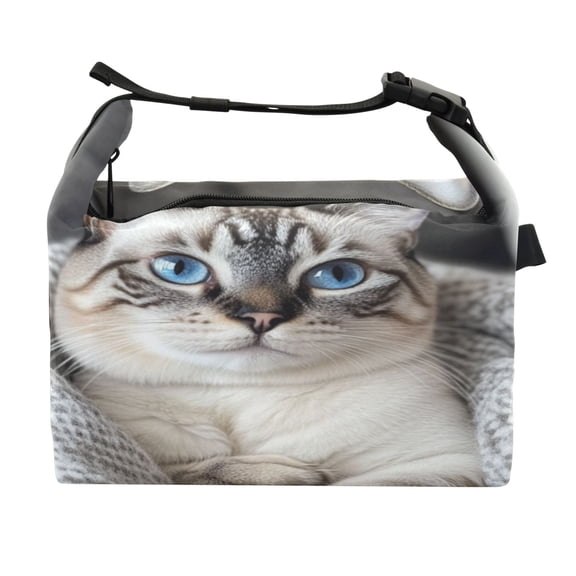 DIXRUYEE Lunch Bag Double Deck Lunch Cooler Box Fashion Blanket Cuddle Time Pattern